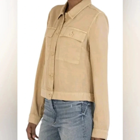 KUT from the Kloth Abigail Khaki Lightweight Button Up - Picture 3 of 7